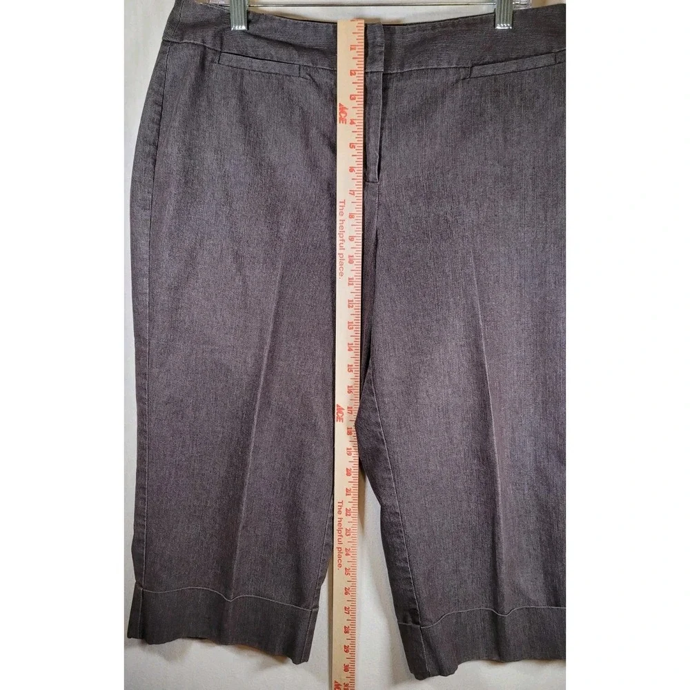 La Vita cropped wide leg Pants pin stripe Business Casual Dress trousers size 8‎